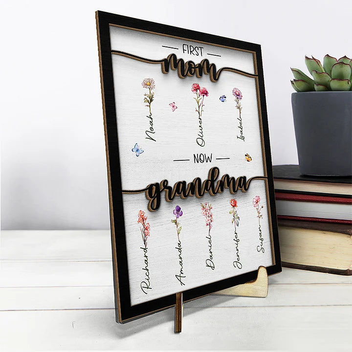 Erst Mama, jetzt Oma – Mehrschichtige Holztafel🔥Muttertagsgeschenk🔥