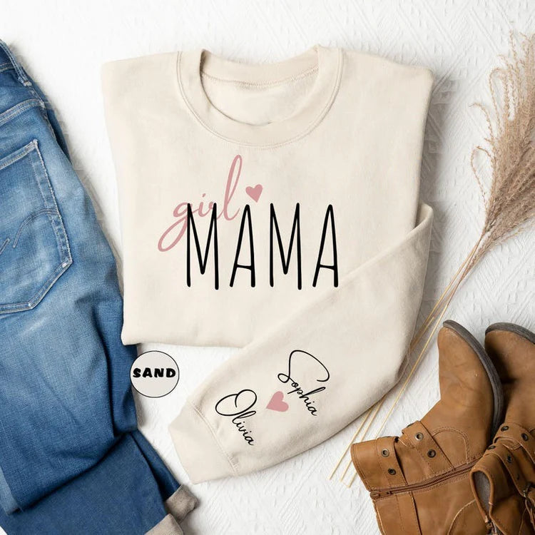 Sudadera personalizada para mamá de niñas, sudadera con capucha personalizada para mamá de chicas, nuevo conjunto para mamá