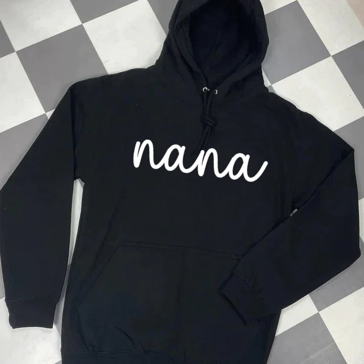 Sudadera bordada Nana con nombre del niño en la manga Sudadera personalizada Regalo para mamá abuela