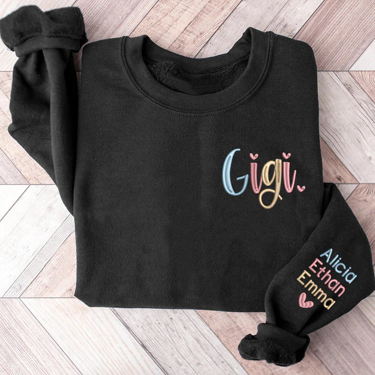 Besticktes Gigi Trend Sweatshirt - Geschenk für Mama, Papa, Oma, Opa