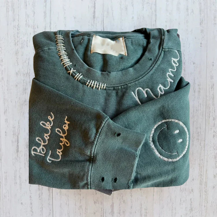 VINTAGE CUSTOM CREW-Sudadera con cuello redondo personalizada bordada