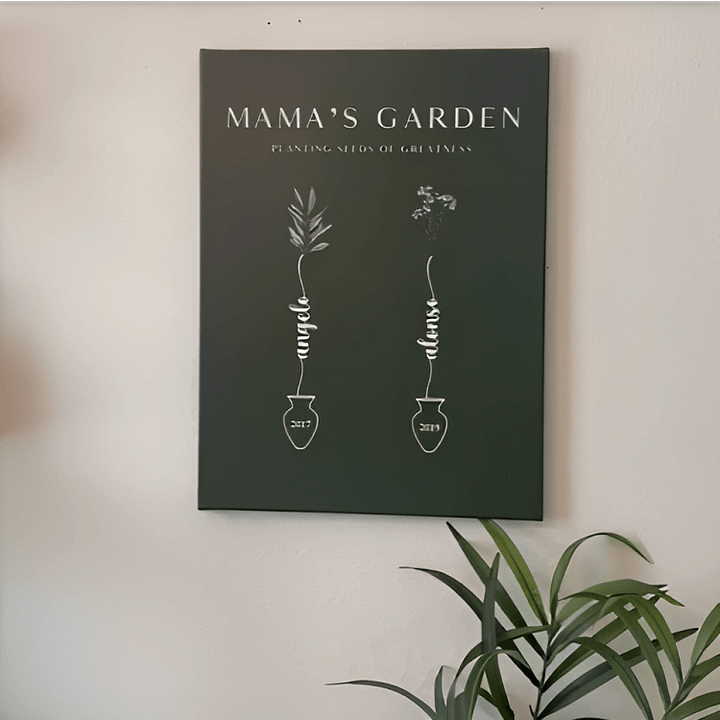 Personalisierte Mama' Garden Premium Leinwand