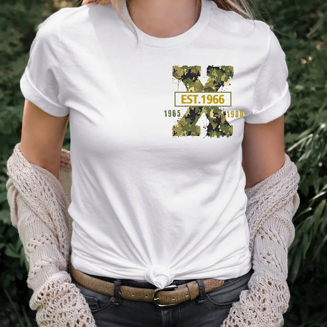Generation X Camflauge Sweatshirt mit beidseitigem Aufdruck für das kundenspezifische Jahr