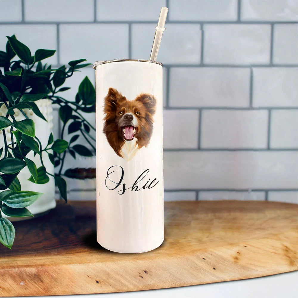 Gobelets personnalisés avec portrait d'animal peint à la main, cadeau d'anniversaire ou de Noël pour les amoureux des animaux