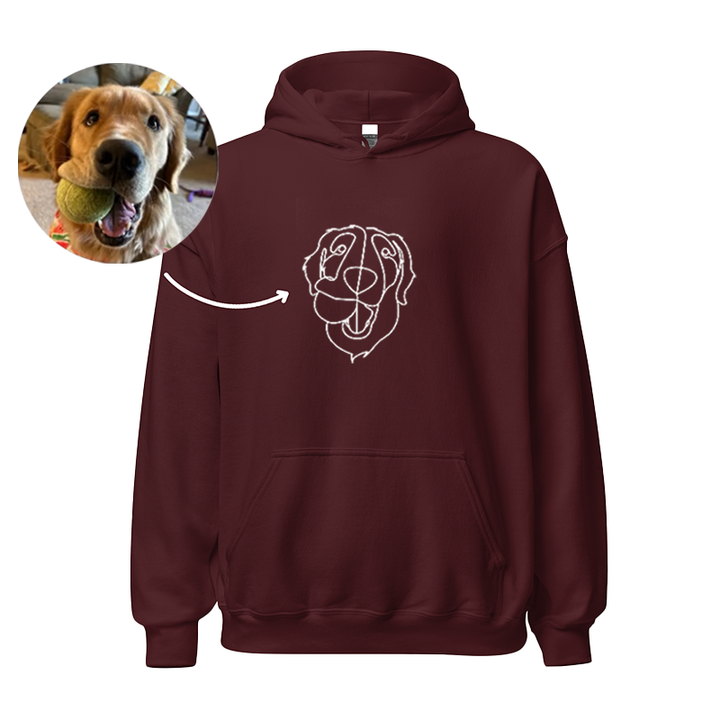 Sweat-shirt et sweat à capuche à col rond avec dessin linéaire brodé personnalisé