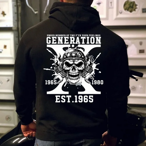 Gen X Skull Custom EST Unisex Crewneck Hoodie T-shirt