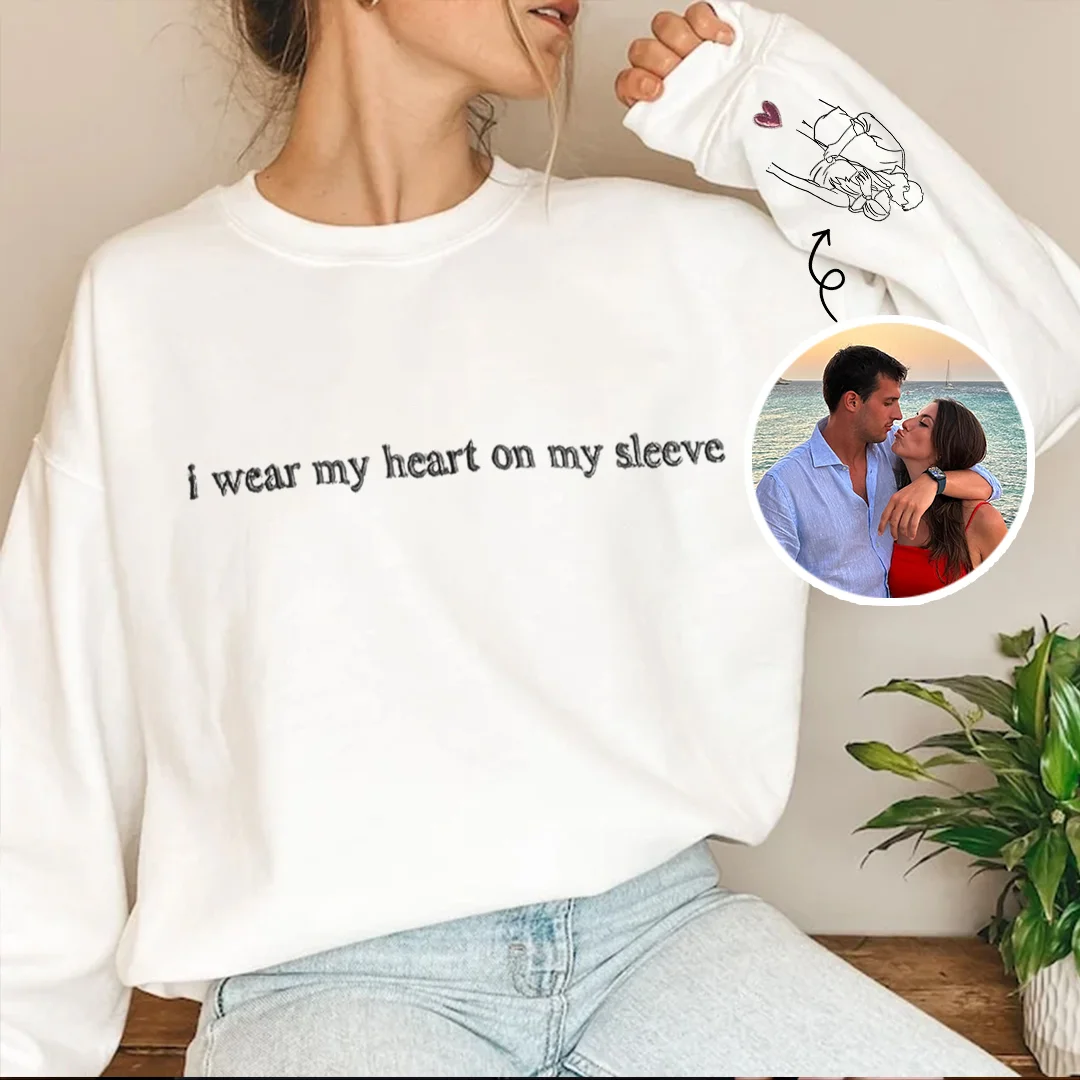 Llevo Mi Corazón en la Manga - Sudadera/Camiseta Personalizada con Retrato