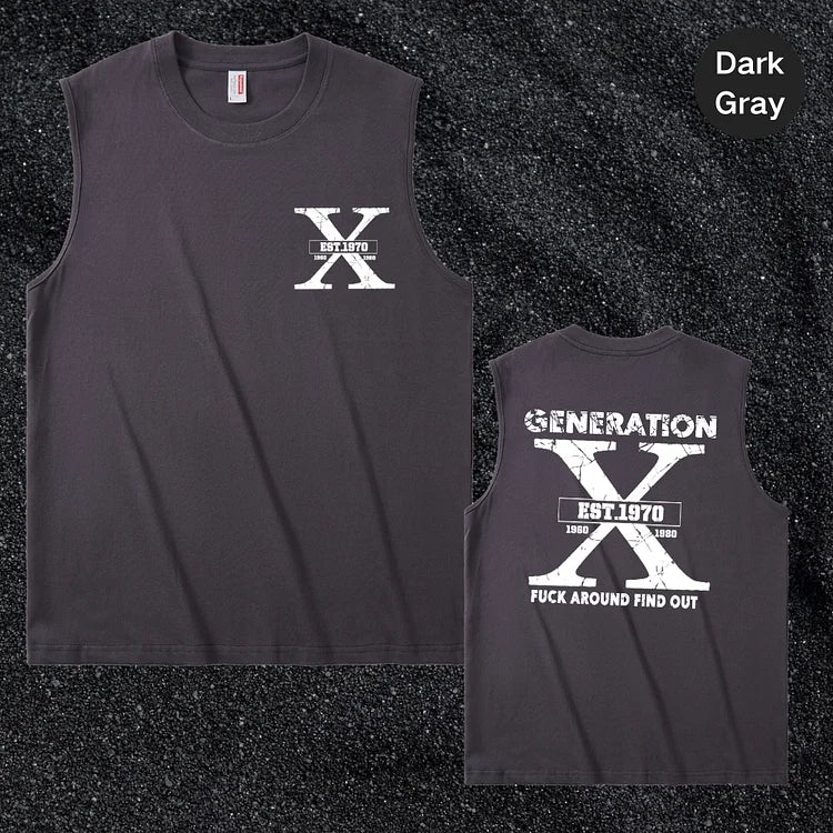 GenX Baumwoll-Tanktop | Fuck Around Find Out Custom EST für die Generation 1965-1980