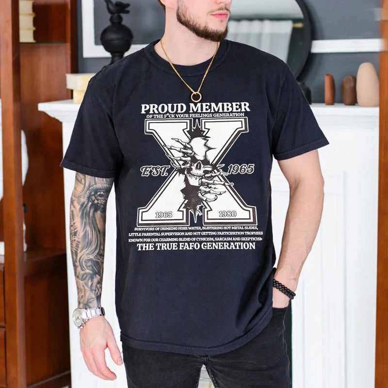 Gen X Shirt, GenX Skull 2 ​​Seiten T-Shirt, Vintage GenX 1965-1980 Shirt