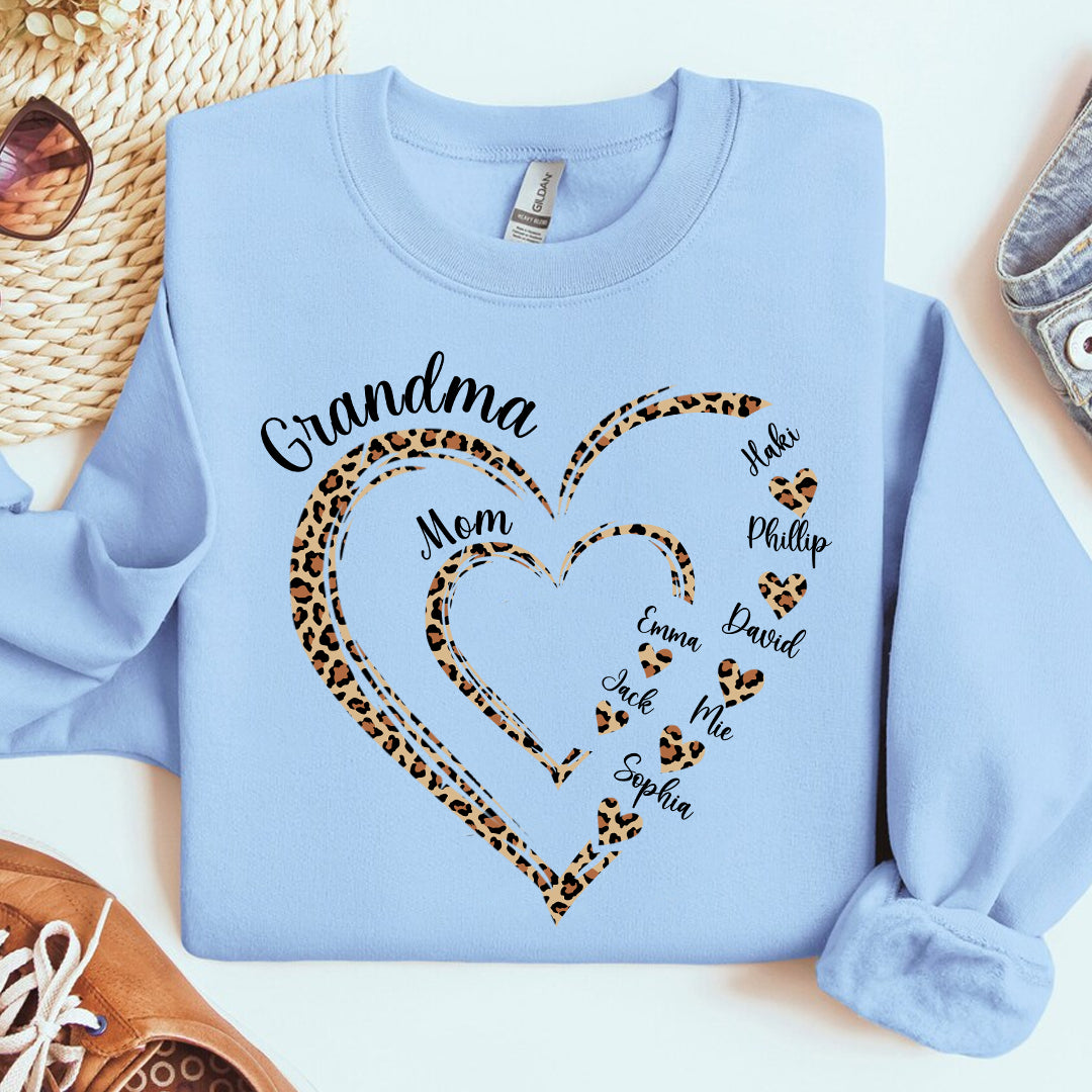 Personalisiertes Geschenk für Oma und Enkelkinder mit Herzen Sweatshirt