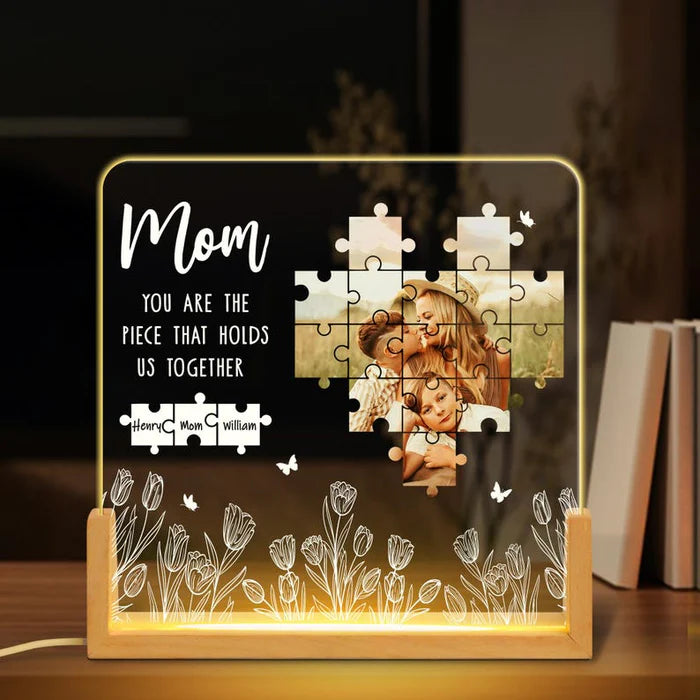 Plaque lumineuse personnalisée avec photo, cadeaux pour la fête des mères