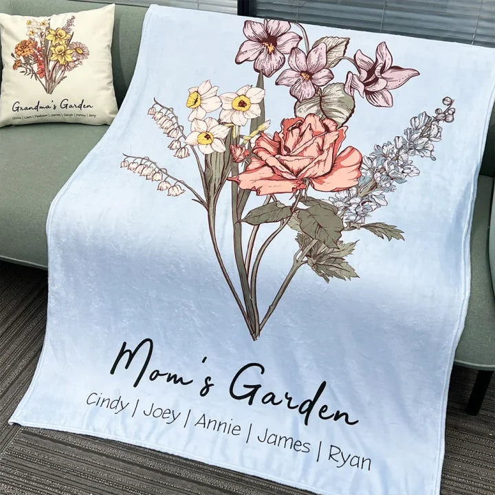 La manta de invierno personalizada de los hijos es el jardín de mamá