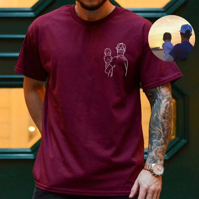 Personalisiertes Foto-Shirt für Papa, Vatertags-T-Shirt, personalisiertes Papa-Portrait-Shirt, Vatertagsgeschenke