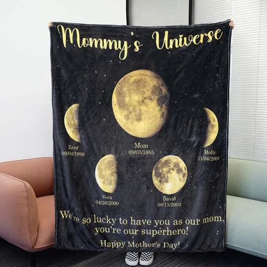 Manta Personalizada Surrounding Moon - Regalo Universo de Mamá para Mamá Abuela