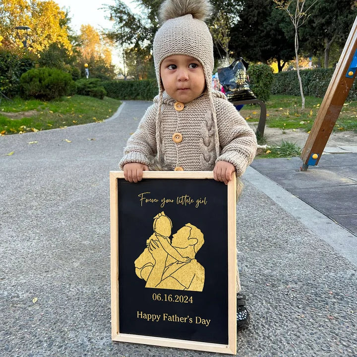 Regalo del Día del Padre con impresión personalizada de texto y foto en foil