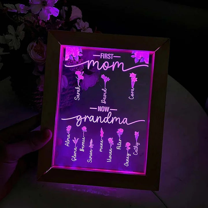 D'abord Maman Maintenant Grand-mère - Cadre Plaque Acrylique Personnalisé