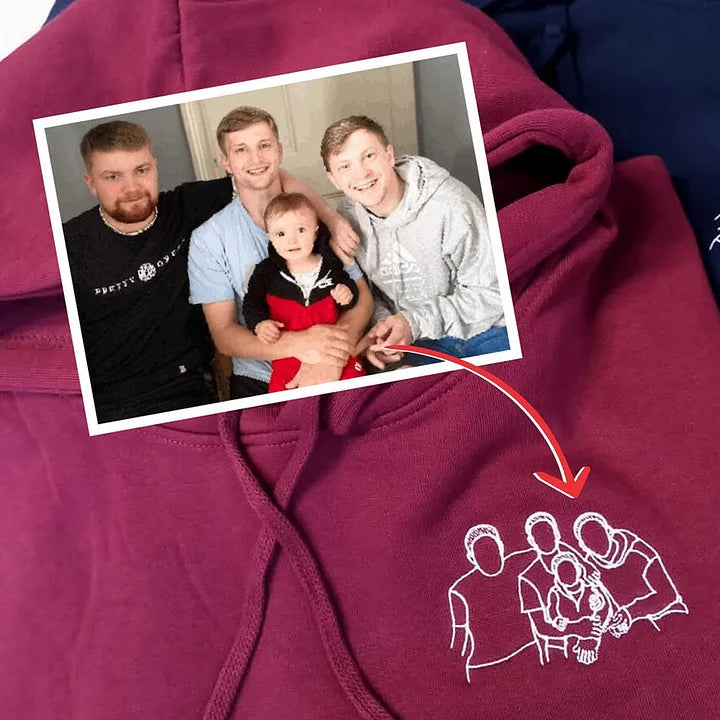 Besticktes Sweatshirt mit benutzerdefiniertem Foto, Geschenk zum Muttertag, Vatertag