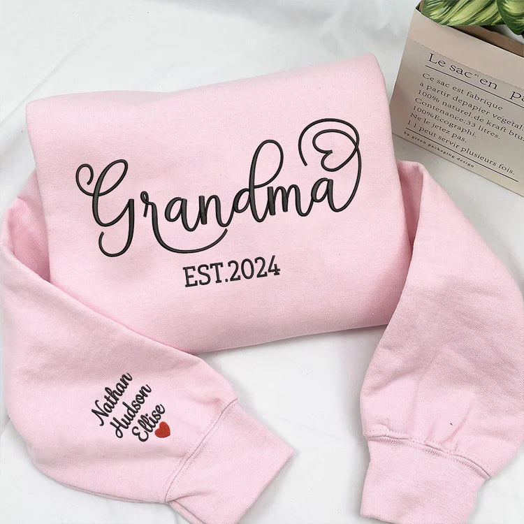 Sudadera bordada personalizada para abuela y niños