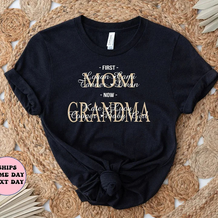 Personalisiertes Erste Mama Jetzt Oma Shirt Mama mit Kindernamen Sweatshirt