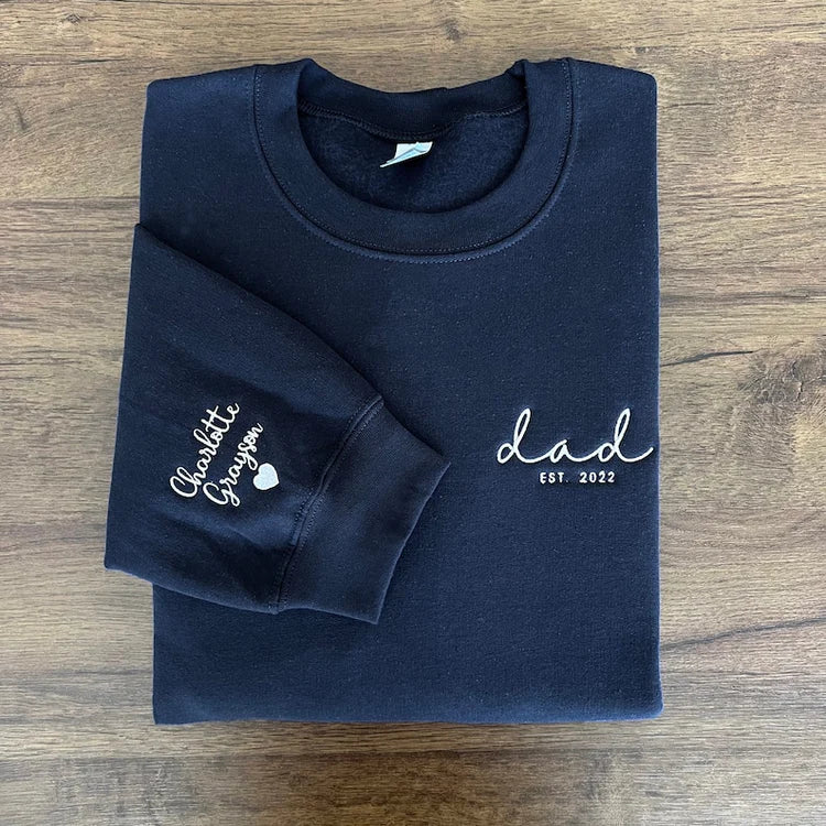 Benutzerdefinierter Papa, Mama Bestickter Hoodie, Sweatshirt
