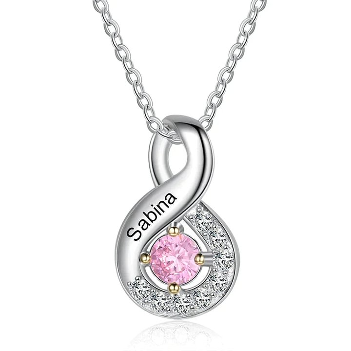 Collier Infini Pierre de Naissance Cadeau pour Maman Grand-mère Maman