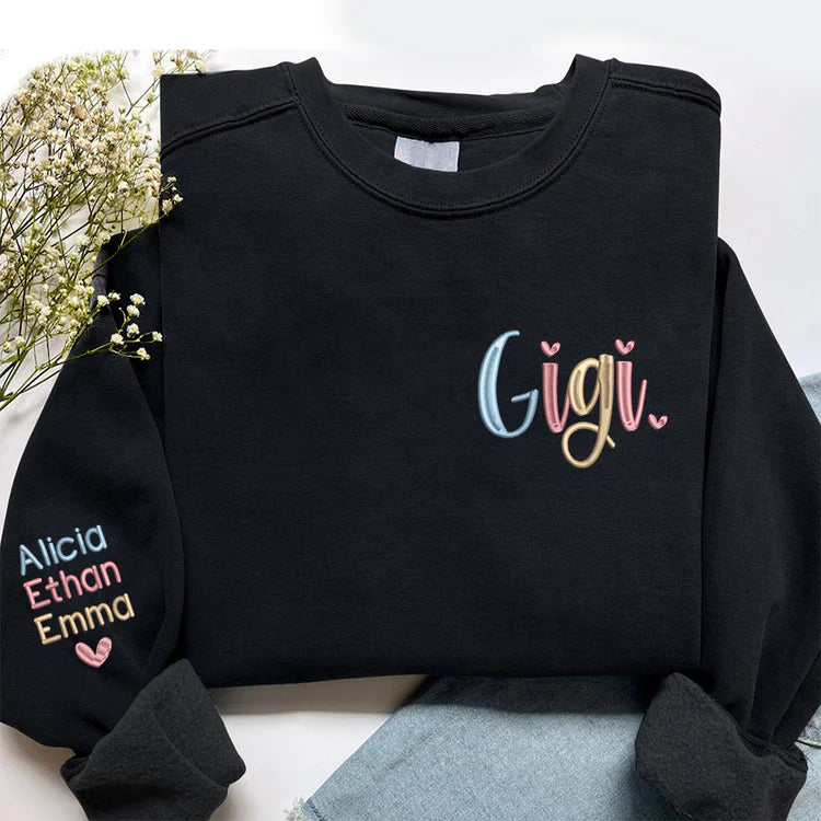 Besticktes Gigi Trend Sweatshirt - Geschenk für Mama, Papa, Oma, Opa