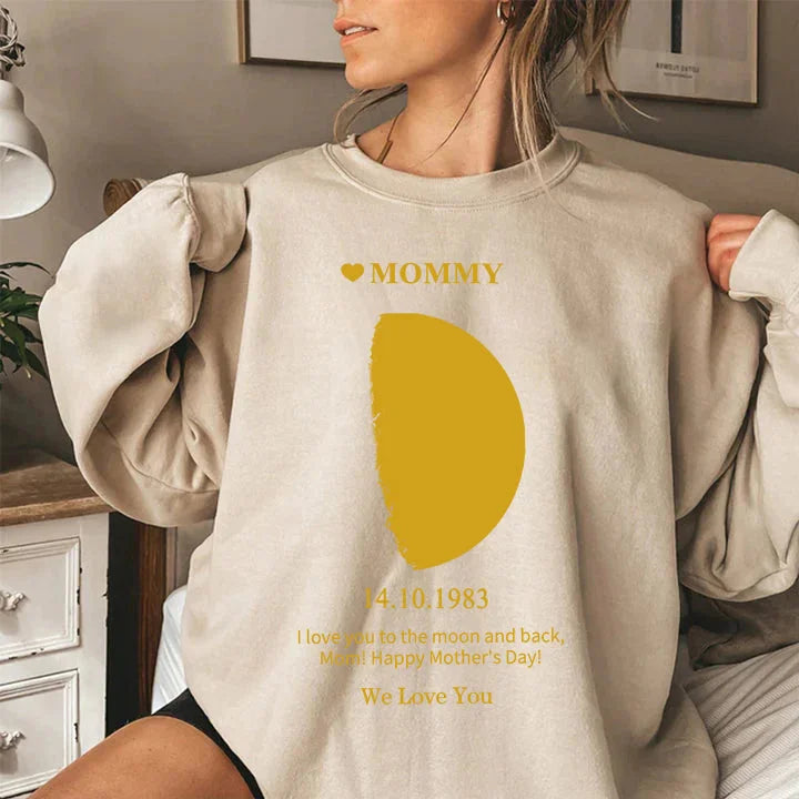 Benutzerdefiniertes ECHTES MONDPHASE Sweatshirt für Mama - Muttertagsgeschenk
