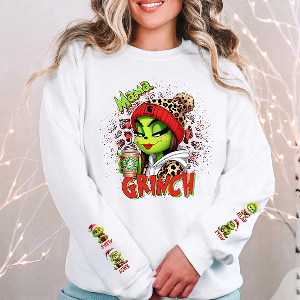 Custom Christmas Mama Daddy With Kids Name Sweatshirt