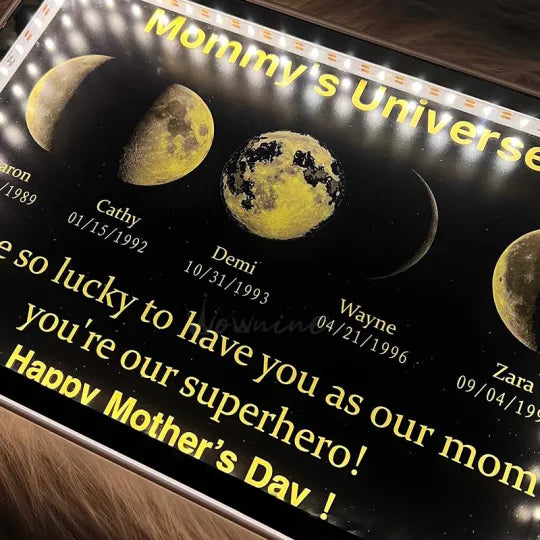 Multi Moon Mondphasen-Spiegellampe - Geschenk für Mama Oma 