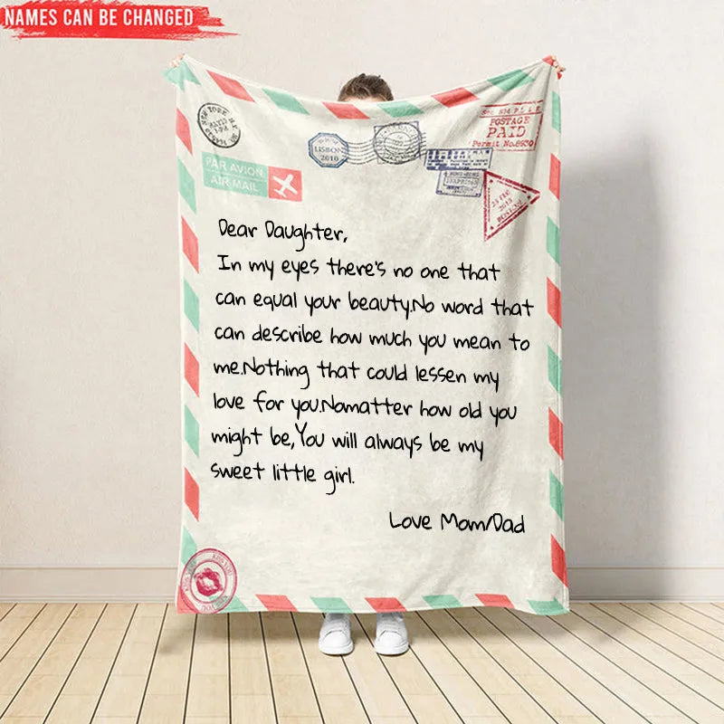 Coperta con Lettera Personalizzata Regalo per Compleanno della Figlia