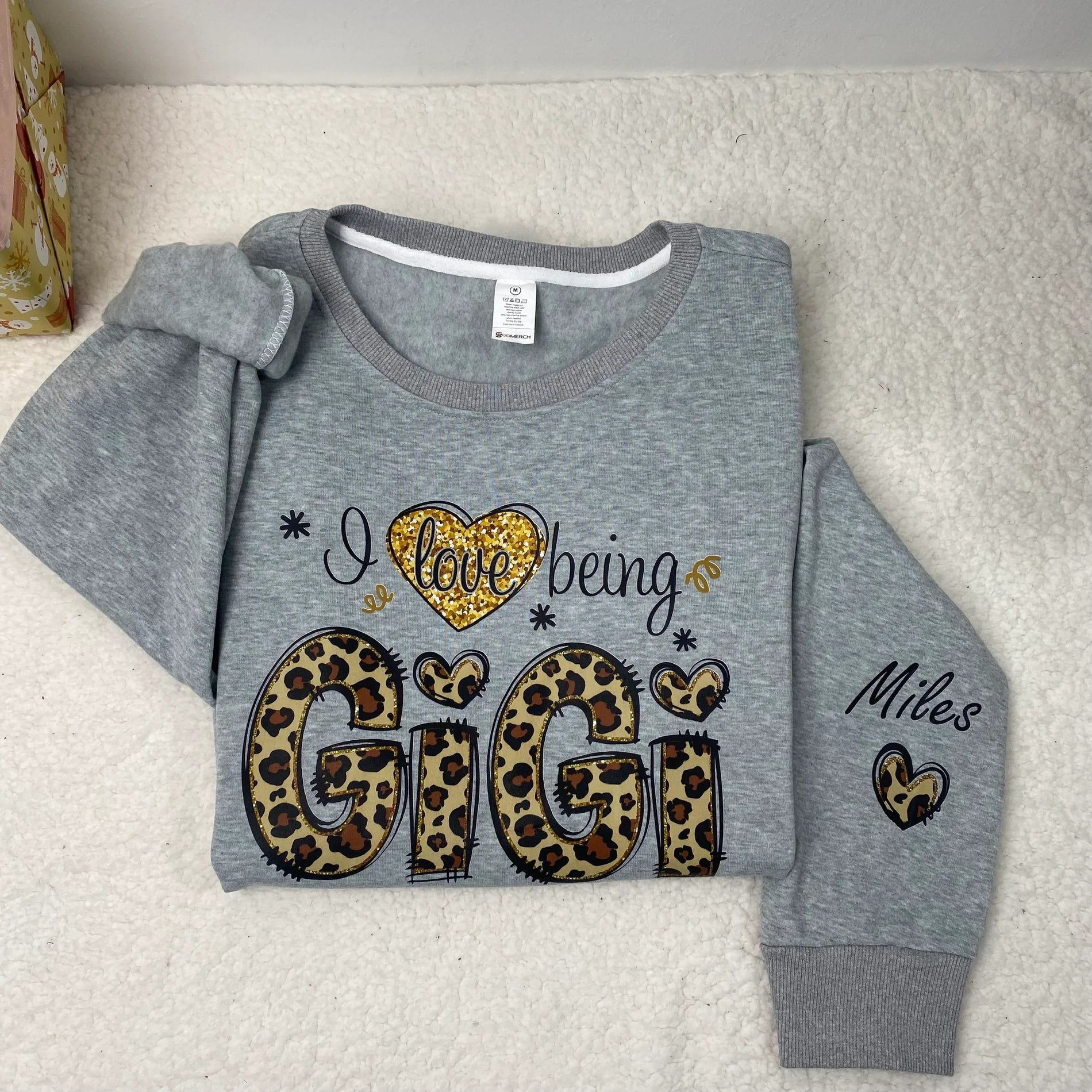 Sweatshirt Léopard Personnalisé "J'aime Être Mimi" - Cadeau pour Maman Grand-mère