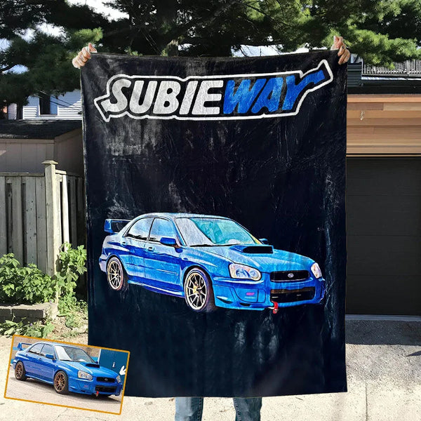 Custom Picture Car Blanket Interesting Print Present for Family Gift For DAD