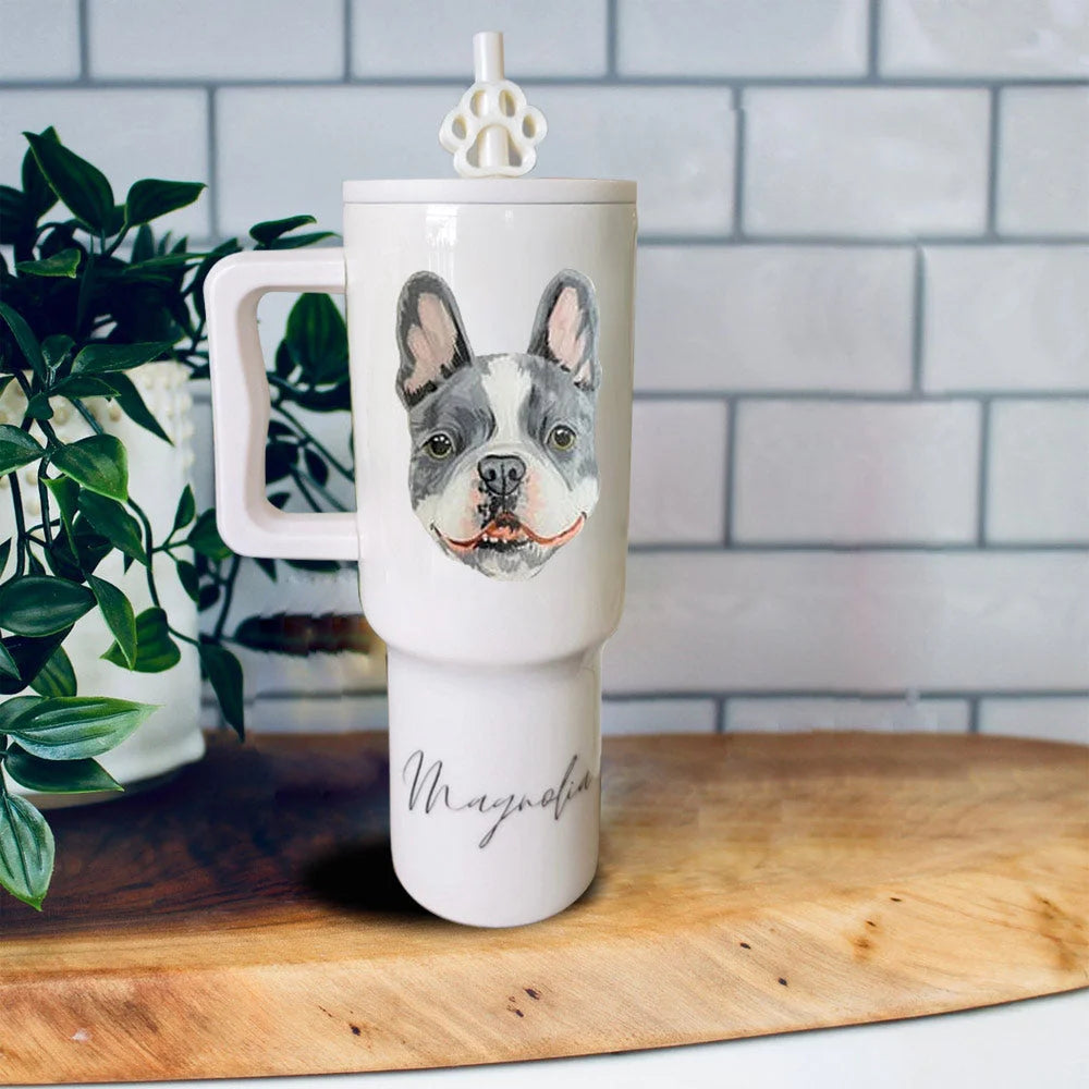 Gobelets personnalisés avec portrait d'animal peint à la main, cadeau d'anniversaire ou de Noël pour les amoureux des animaux