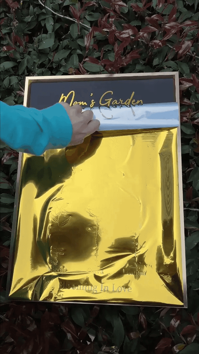 ⭐️Cadre personnalisé en feuille d'or avec fleur de naissance