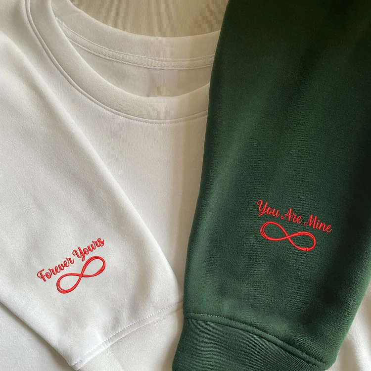 Regalo del Día de San Valentín Sudadera a juego para pareja con corazón personalizado y rompecabezas con números romanos bordados