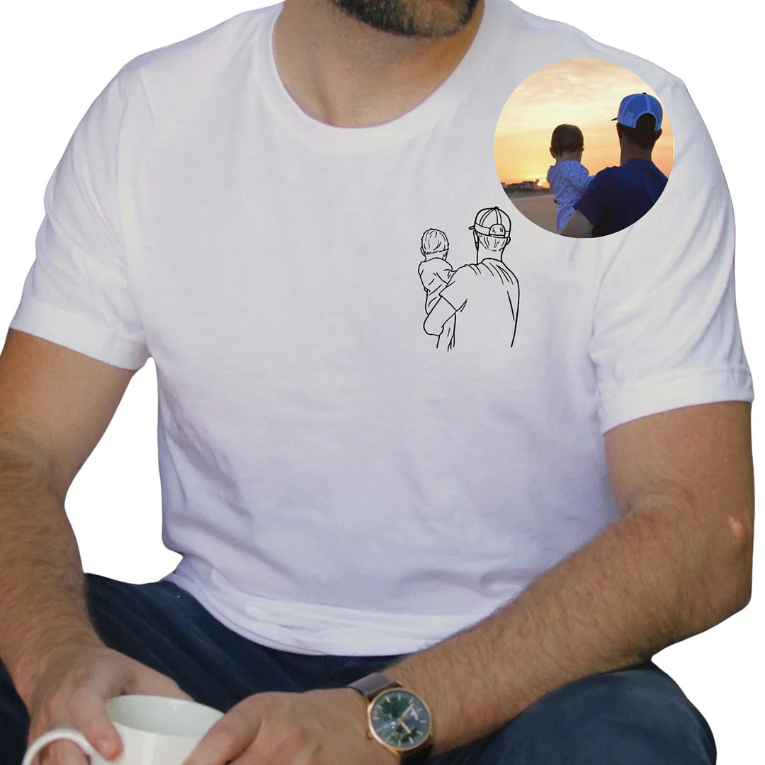 Papá y yo - Camiseta/Sudadera con retrato fotográfico personalizado - Regalo para papá