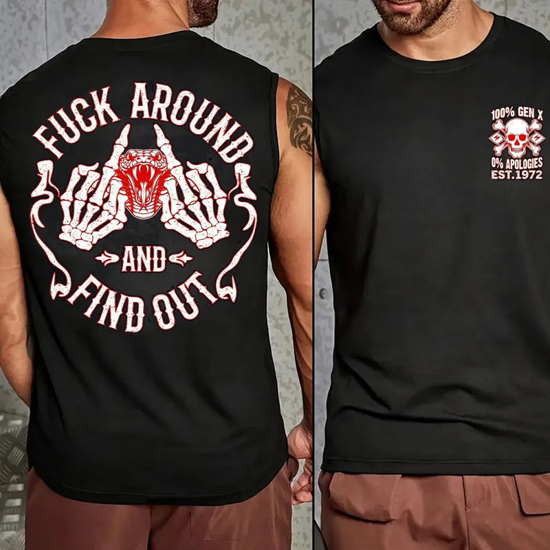 Chemise Custom Est.1972 Fk Around And Find Out 2 Side Vintage Inspirée Chemise Gen X