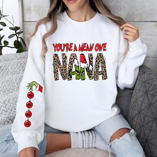 Personalized You're A Mean One Mama Sweatshirt with Kid Names