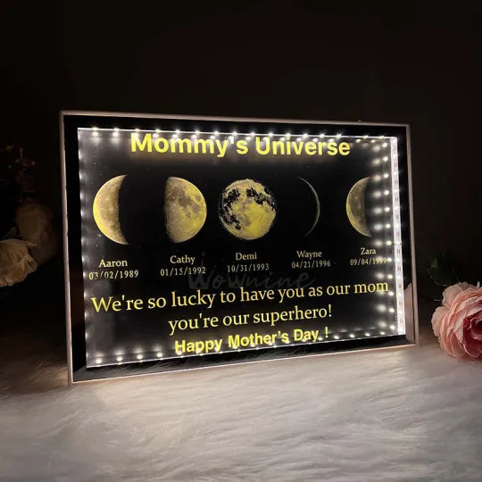 Multi Moon Mondphasen-Spiegellampe - Geschenk für Mama Oma 