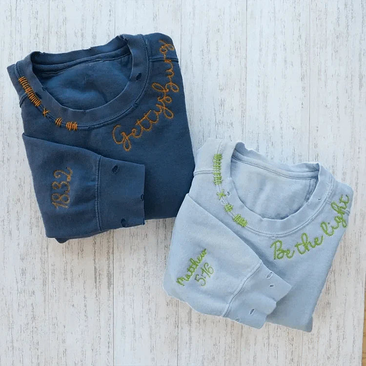 VINTAGE CUSTOM CREW-Sudadera con cuello redondo personalizada bordada