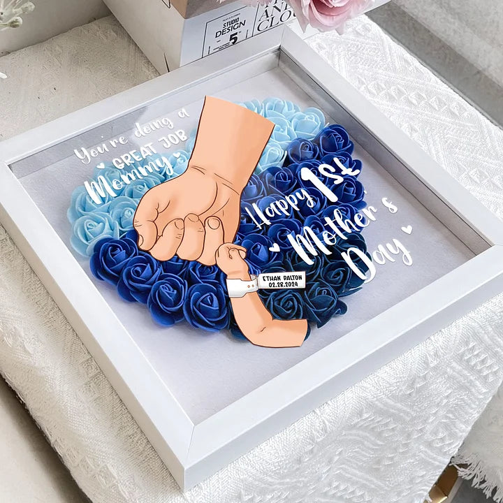 You're Doing A Great Job Mommy - Personalized Flower Shadow Box - Wonderful Gift for the Mother's Day!