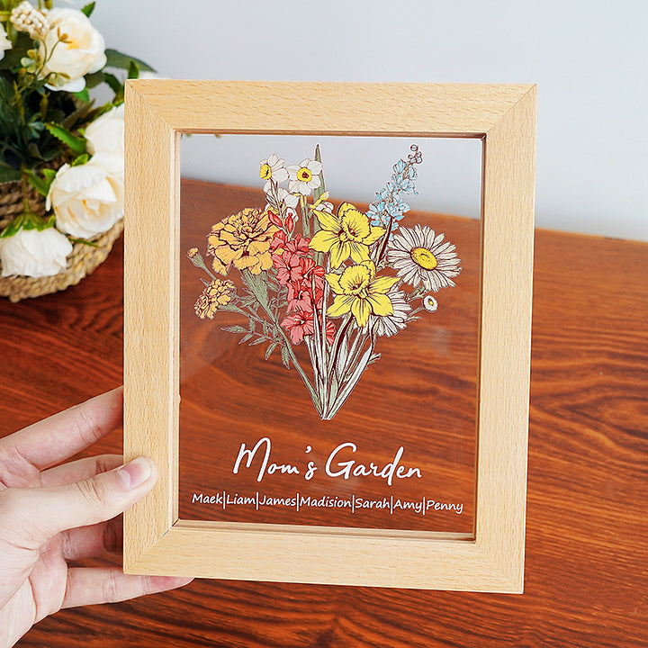 ⭐️Personalisierter Geburtsblumenstrauß mit Namen und LED-Licht 