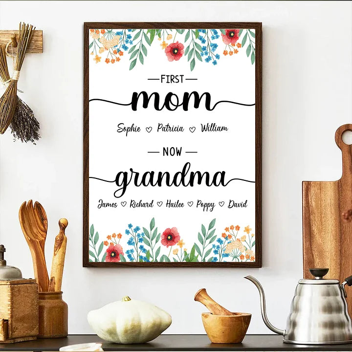 Erst Mama, jetzt Oma – Personalisierter Namensrahmen für die Familie