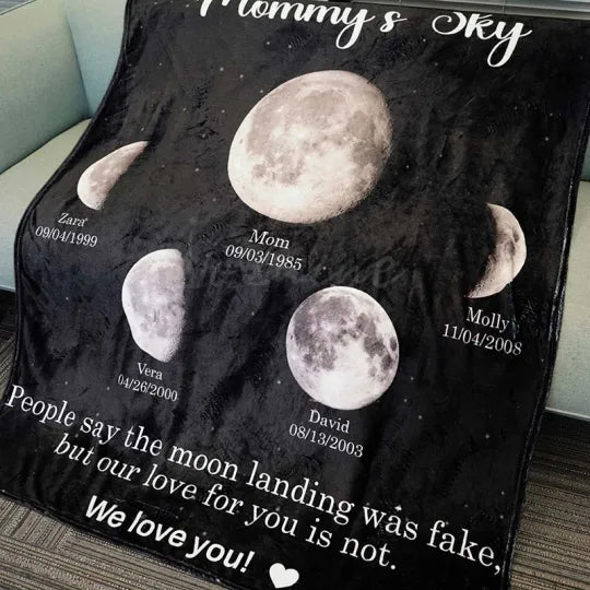 Couverture personnalisée Surrounding Moon - Cadeau Univers de Maman pour Maman Grand-mère
