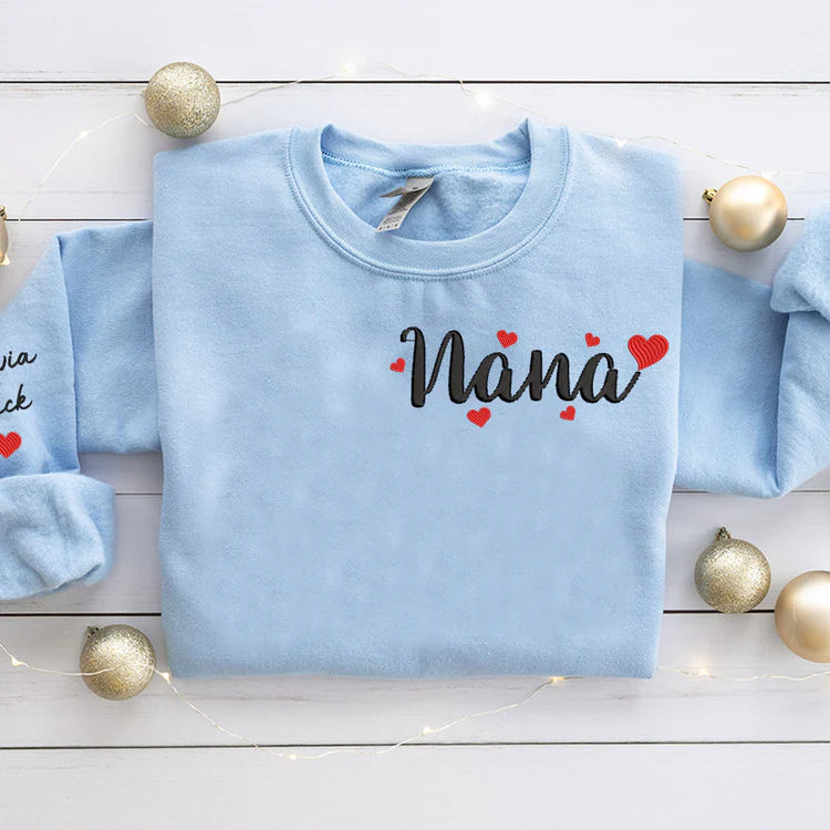 Besticktes Nana-Sweatshirt – Geschenk für Mama, Papa, Oma, Opa