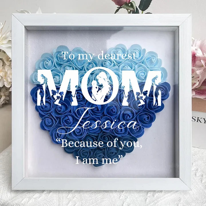 Gemütliche Mutterschaftsmomente – MOM Embrace Baby Flower Shadow Box, kreatives Muttergeschenk