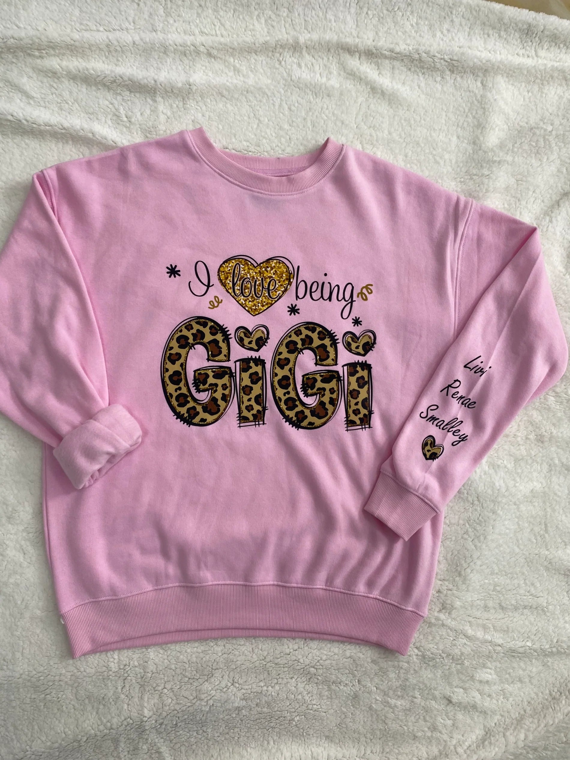 Sweatshirt Léopard Personnalisé "J'aime Être Mimi" - Cadeau pour Maman Grand-mère