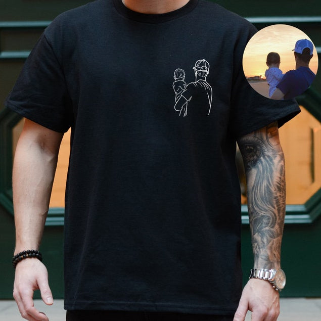 Personalisiertes Foto-Shirt für Papa, Vatertags-T-Shirt, personalisiertes Papa-Portrait-Shirt, Vatertagsgeschenke