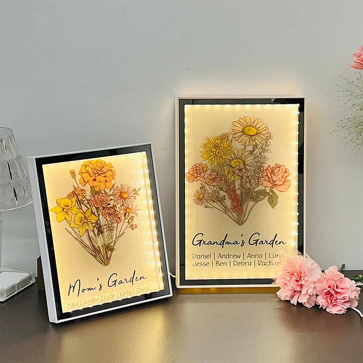 ✨Individueller Geburtsblumenstrauß-Nachtlichtspiegel