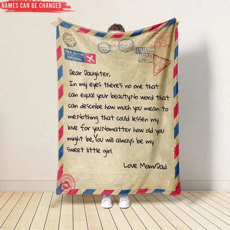 Coperta con Lettera Personalizzata Regalo per Compleanno della Figlia